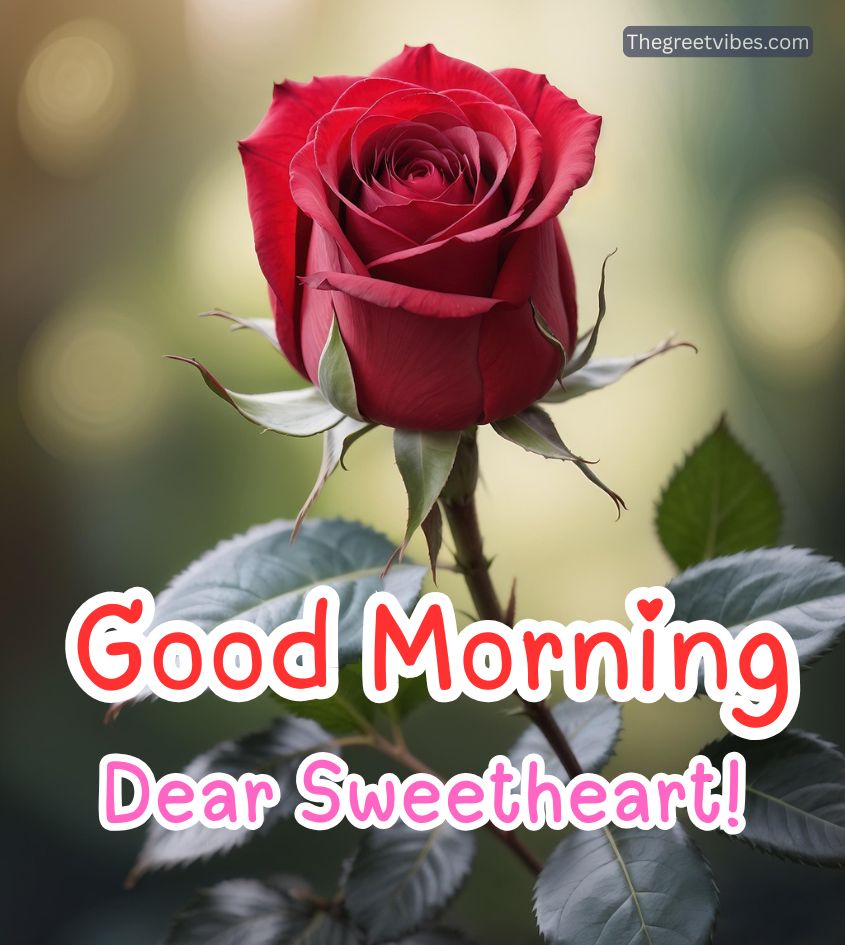 Good Morning Greetings with Rose for Her