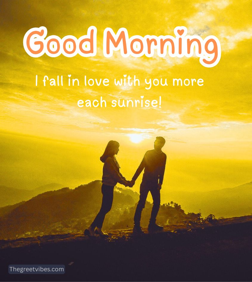 Good Morning Couple Images in Sunrise Background