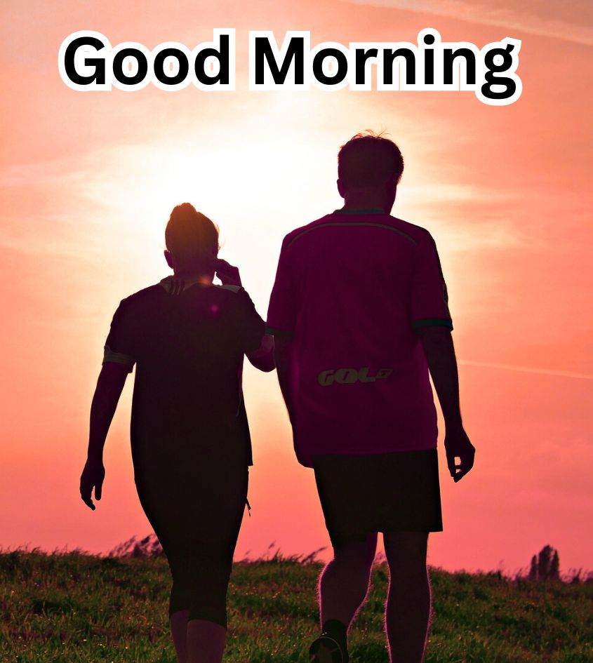 Love couple with good morning greetings