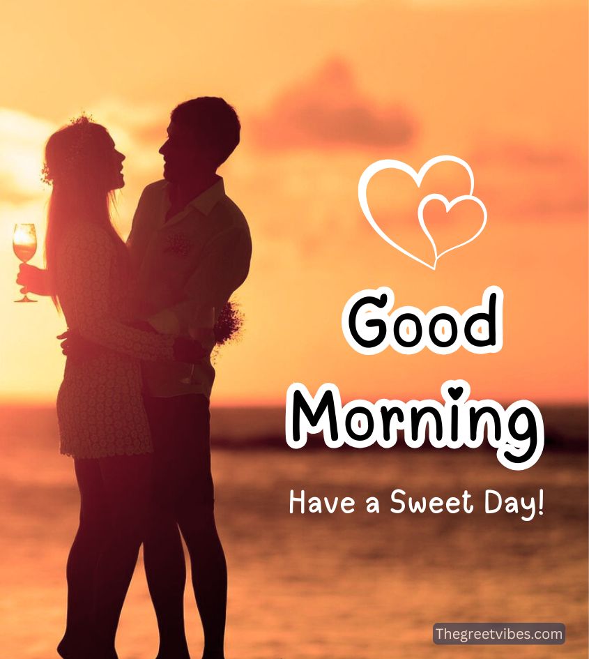 Good morning greetings with Sweet couple Background