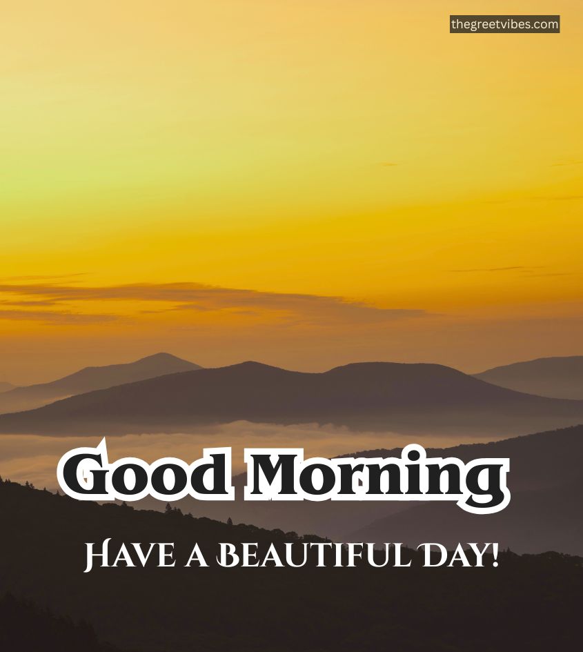 Dawn sunrise with good morning greetings