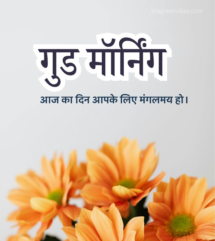 Good Morning Wishes in Hindi with Flowers