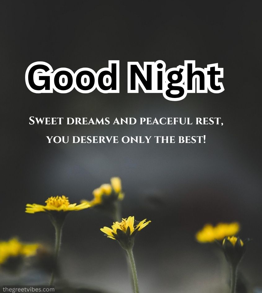 Good Night Greetings with Flowers
