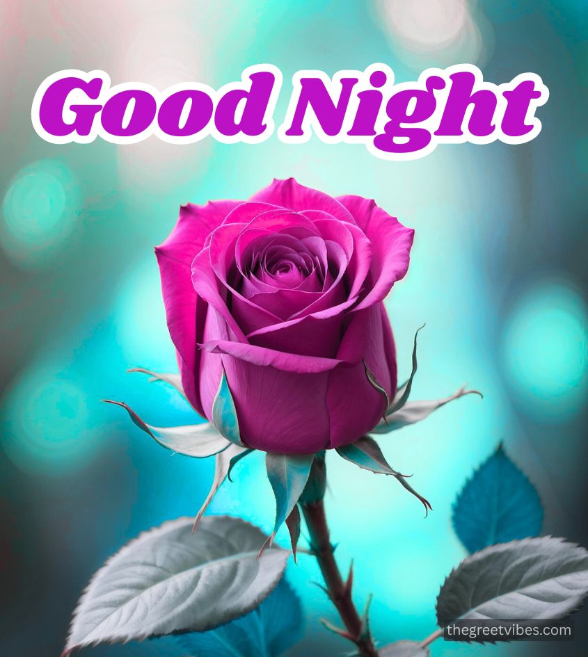 Good Night Red gulab phool Image for whatsapp