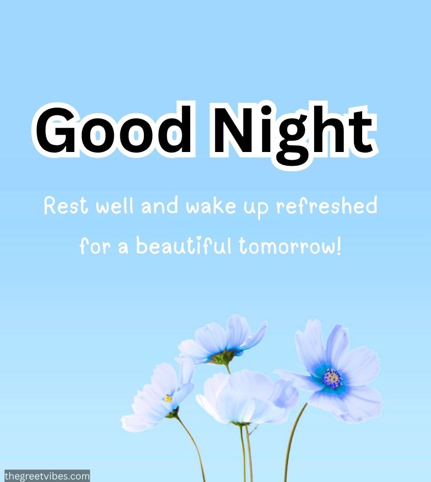 Lily flowers with Good Night Flowers Greeting