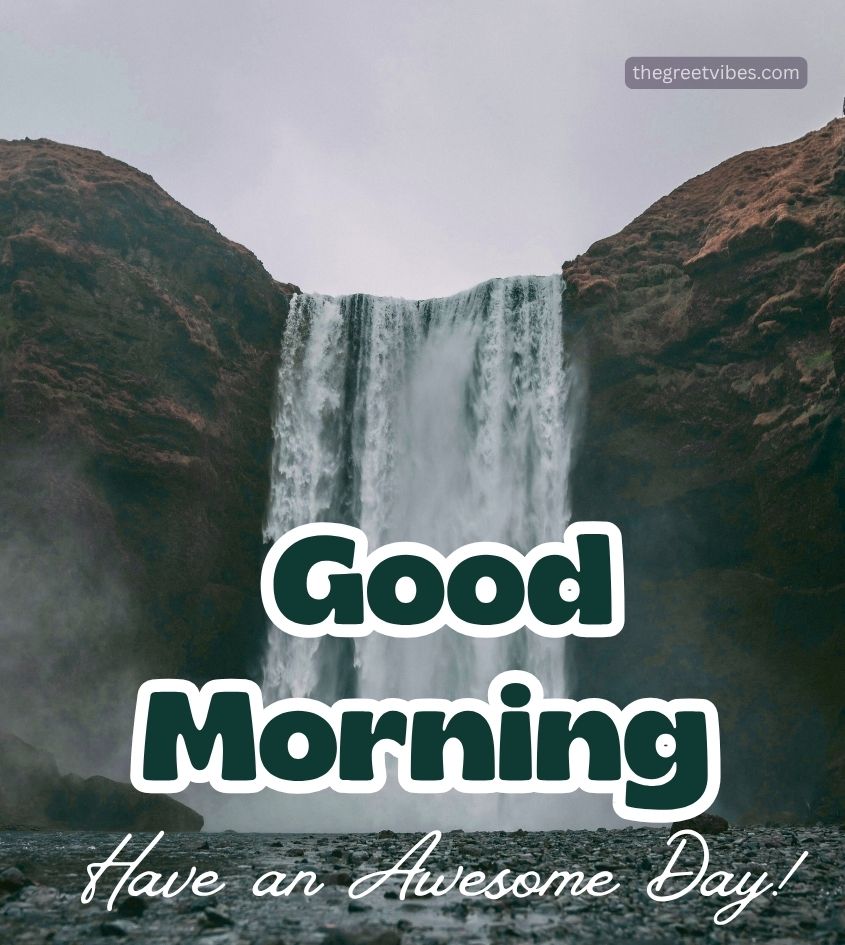 Waterfalls Nature Good Morning Wishes