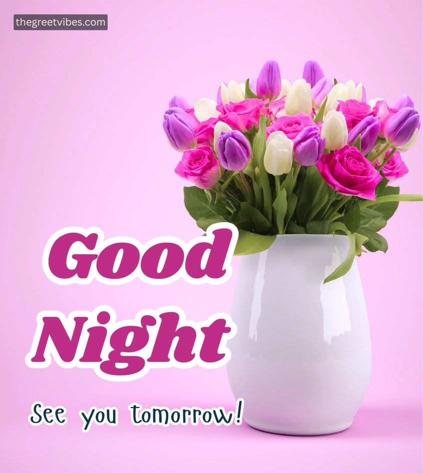 Good Night Pics with Rose Bouquet Flower