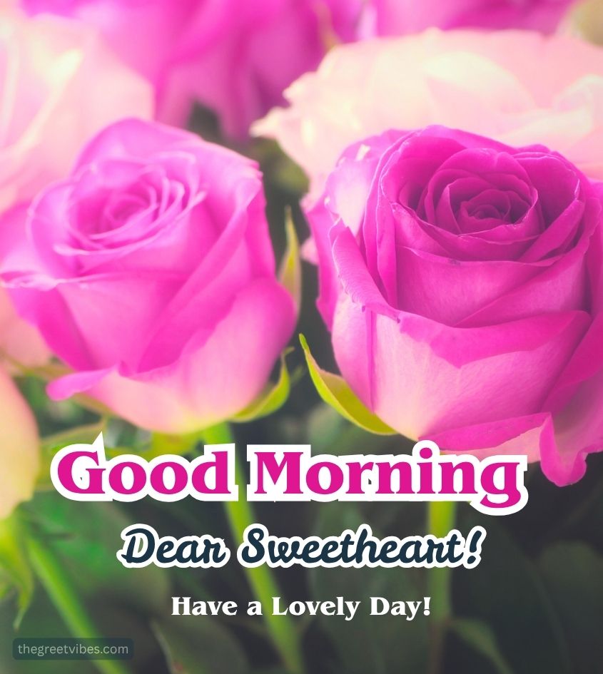 Sweetheart Good Morning Greetings with Pink Rose