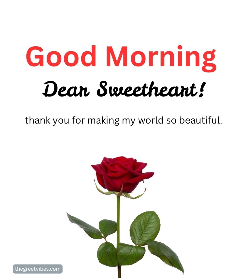 Sweetheart Good Morning Greetings for Lover
