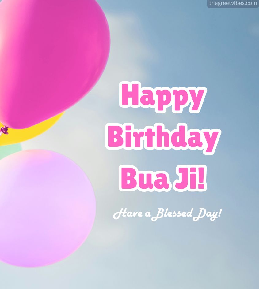 Happy Birthday Bua Ji Images with Balloons