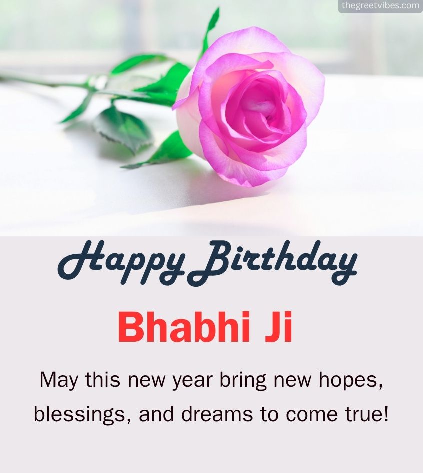 Happy Birthday Bhabhi Ji Images with Rose