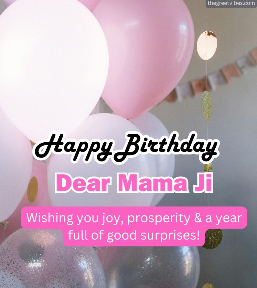 Happy Birthday Mamu Pics with Balloons