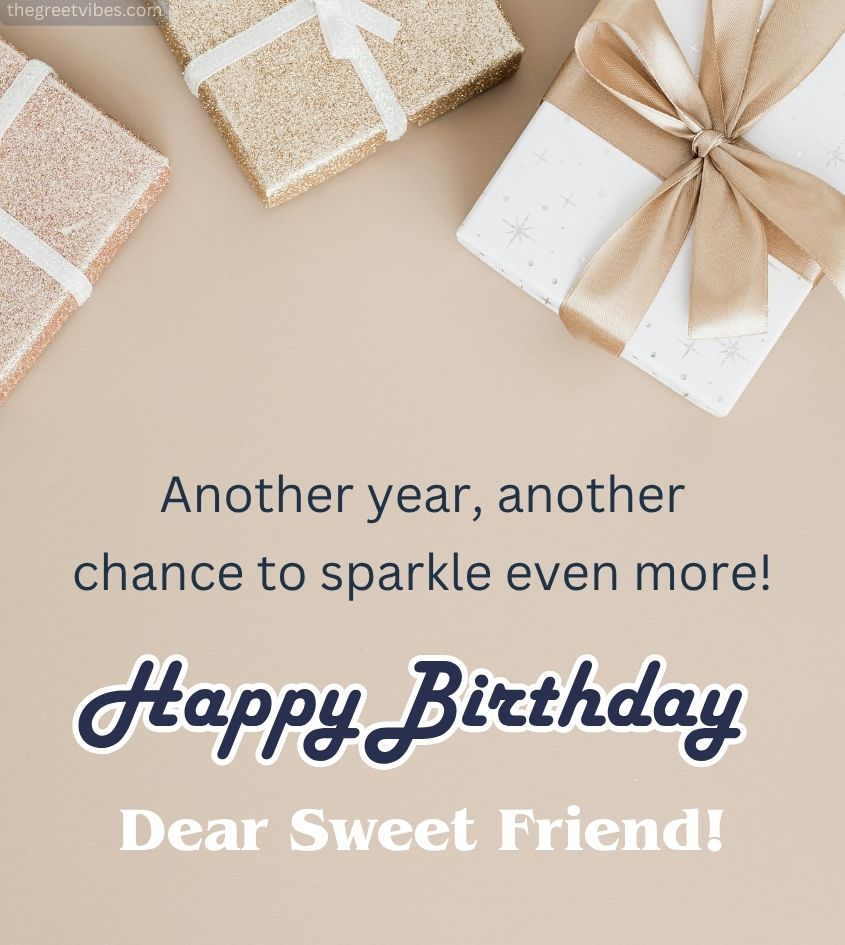 Birthday Greeting For Friend Girl with gifts