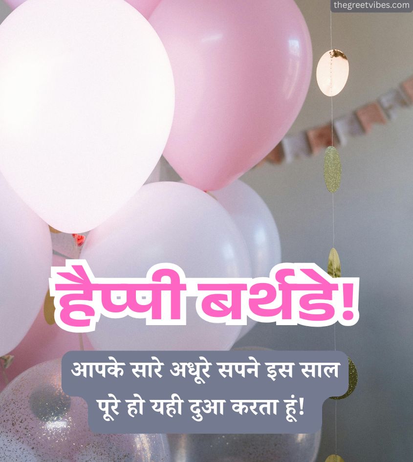 Happy Birthday Balloons Images in Hindi