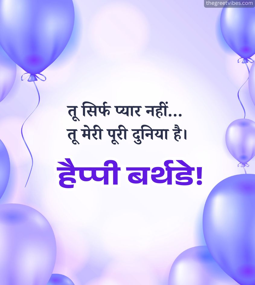 Happy Birthday Wishes in Hindi with balloons