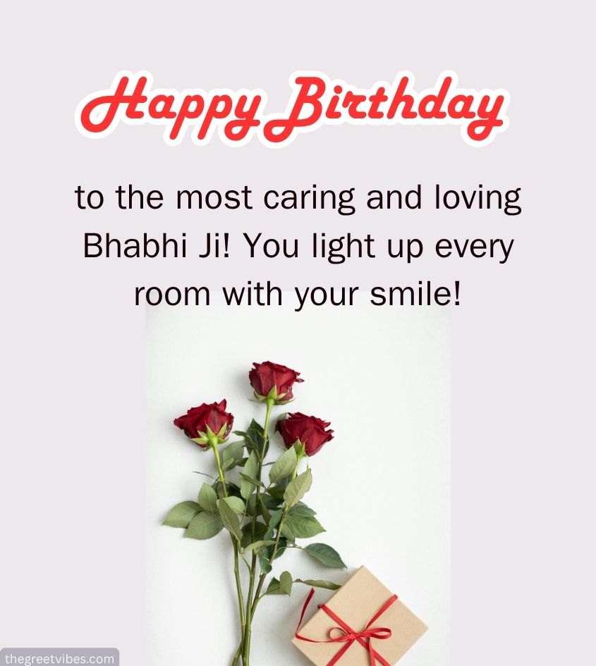 Birthday Quotes for Bhabhi Ji with Gifts and Flowers