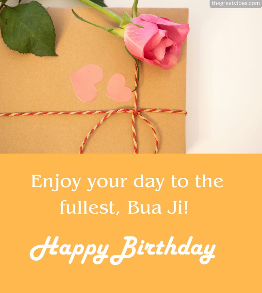 Happy Birthday Bua Ji Images with Gifts and Flower