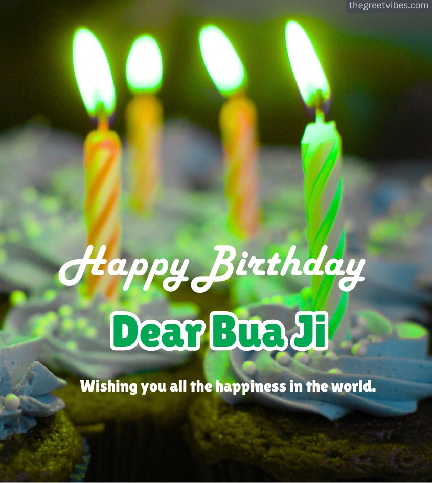 Birthday Greetings for Bua Ji with Candles