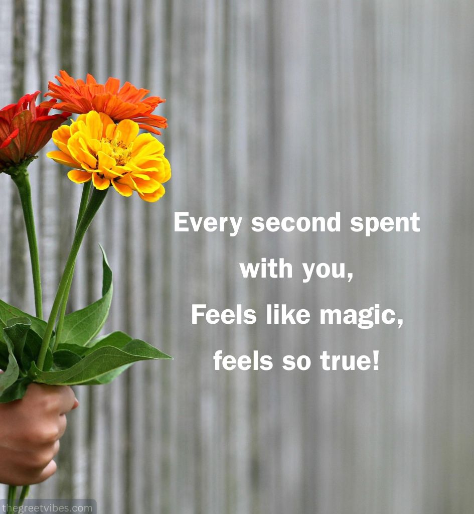 English Romantic Shayari for Her with Flower
