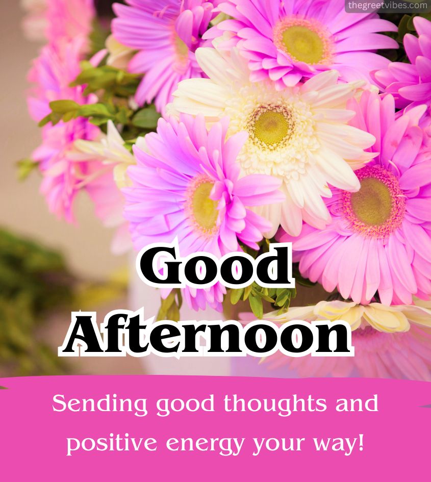 Good Afternoon Inspiring Quotes Images with flowers
