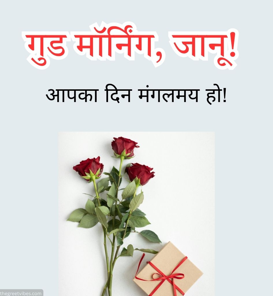 Beautiful Good Morning Rose in Hindi for Gf