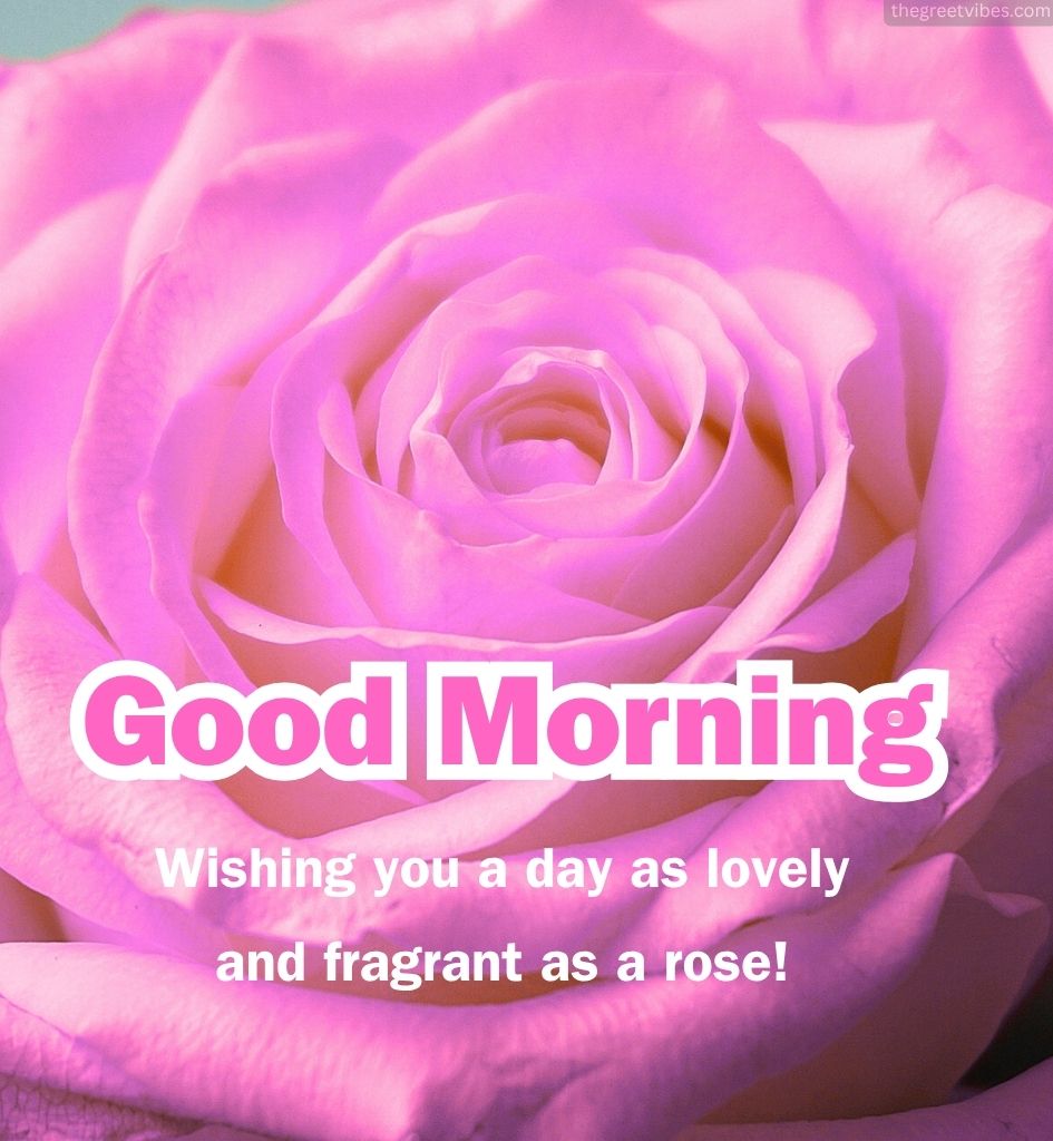 Good Morning Pink Rose Flower for Status