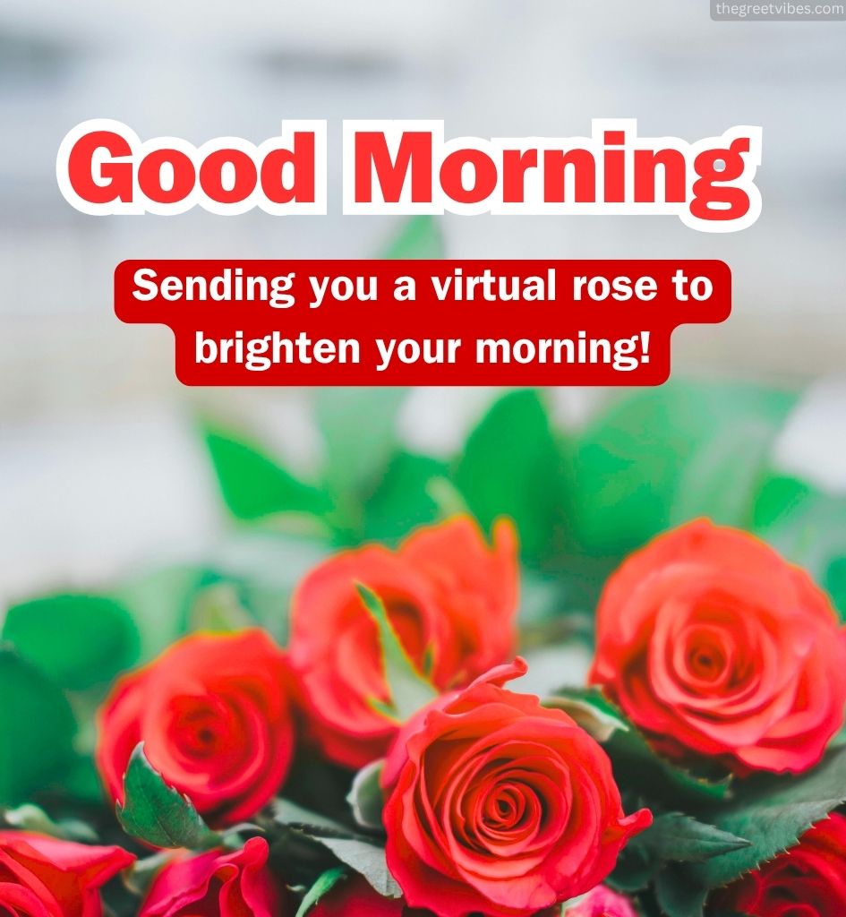 Good Morning Wishes with Rose Bouquet