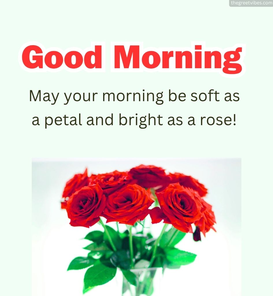 Good Morning Greeting with Rose Images for Lover