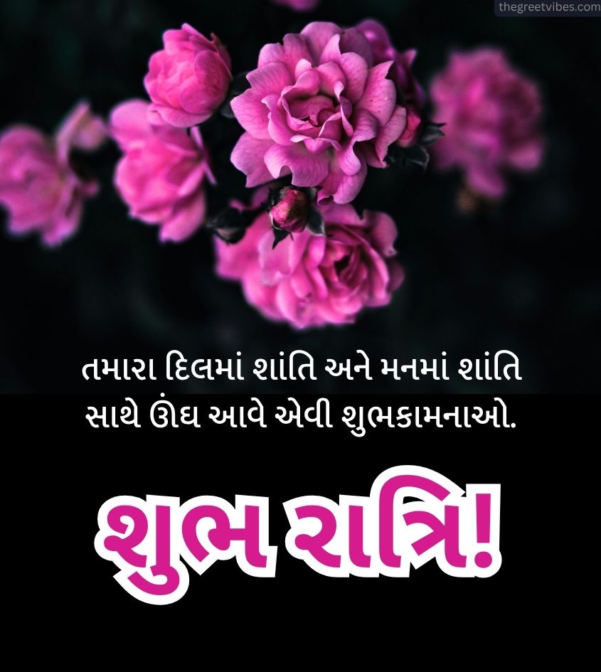 Beautiful Shubh Ratri Gujarati Suvichar with Flowers