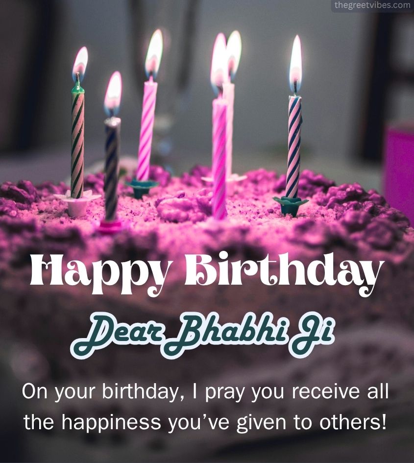 Happy Birthday Bhabhi Ji greeting with Cake