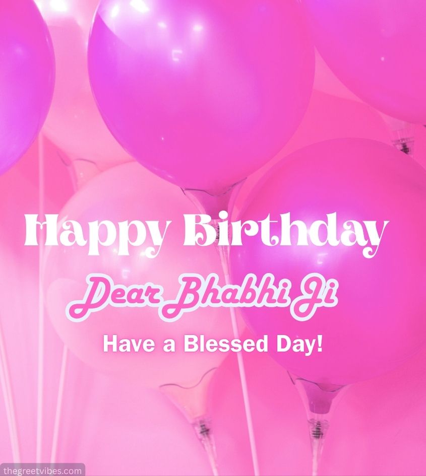 Birthday Images for Bhabhi Ji with Balloons