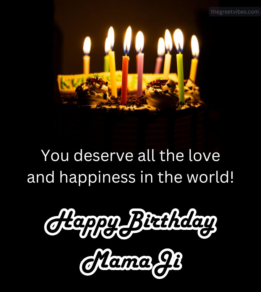 Happy Birthday Greetings for Mama ji with cake and Candles