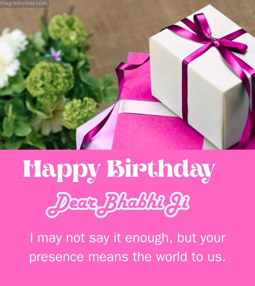 Birthday Greeting Images for Bhabhi ji with Gifts