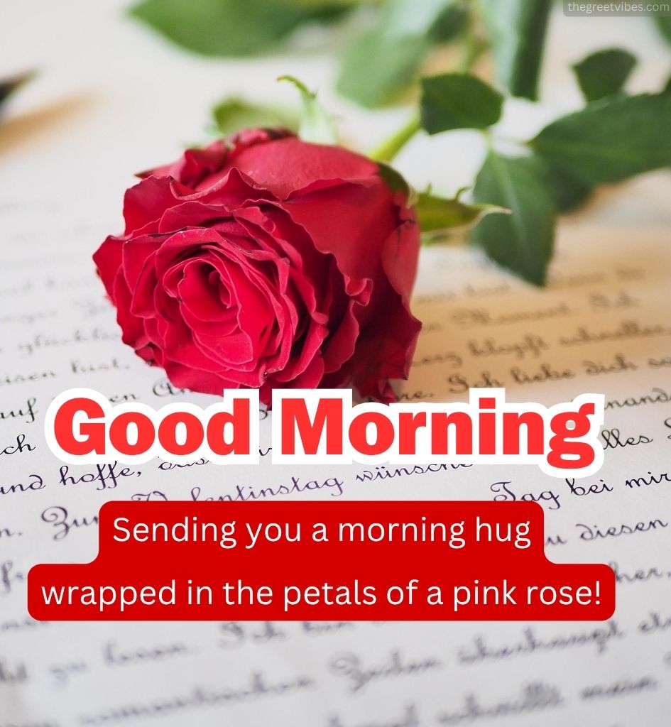 Red Rose With Good morning for Lover