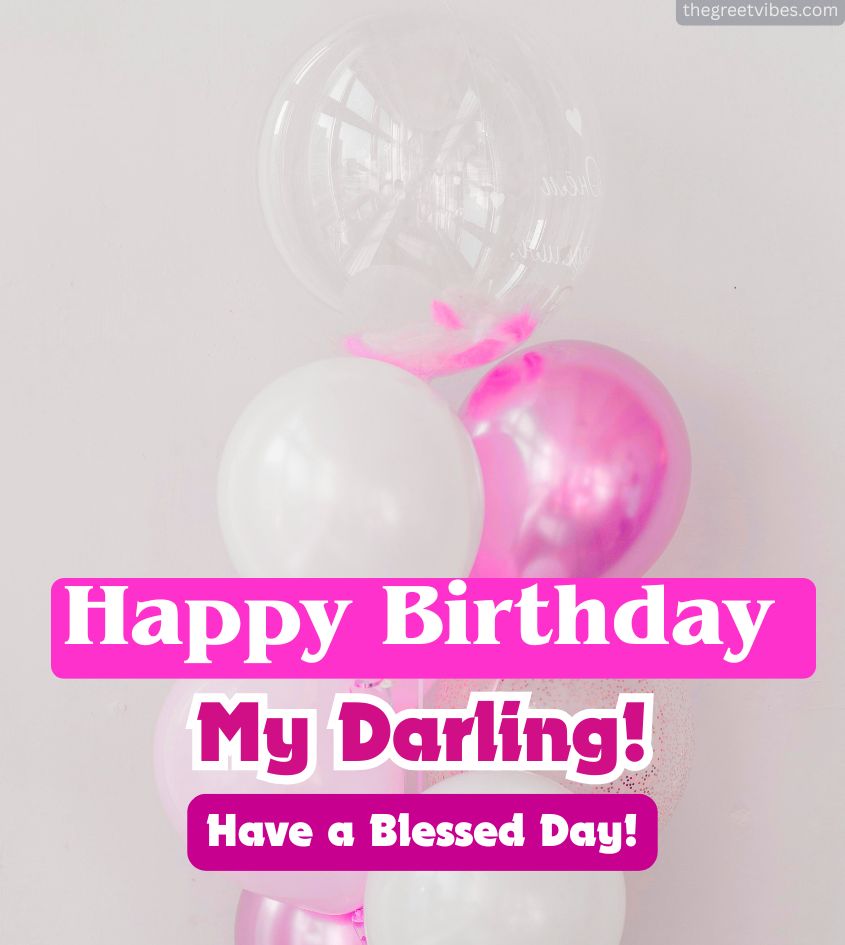 Love Birthday Love greetings for Darling with balloons