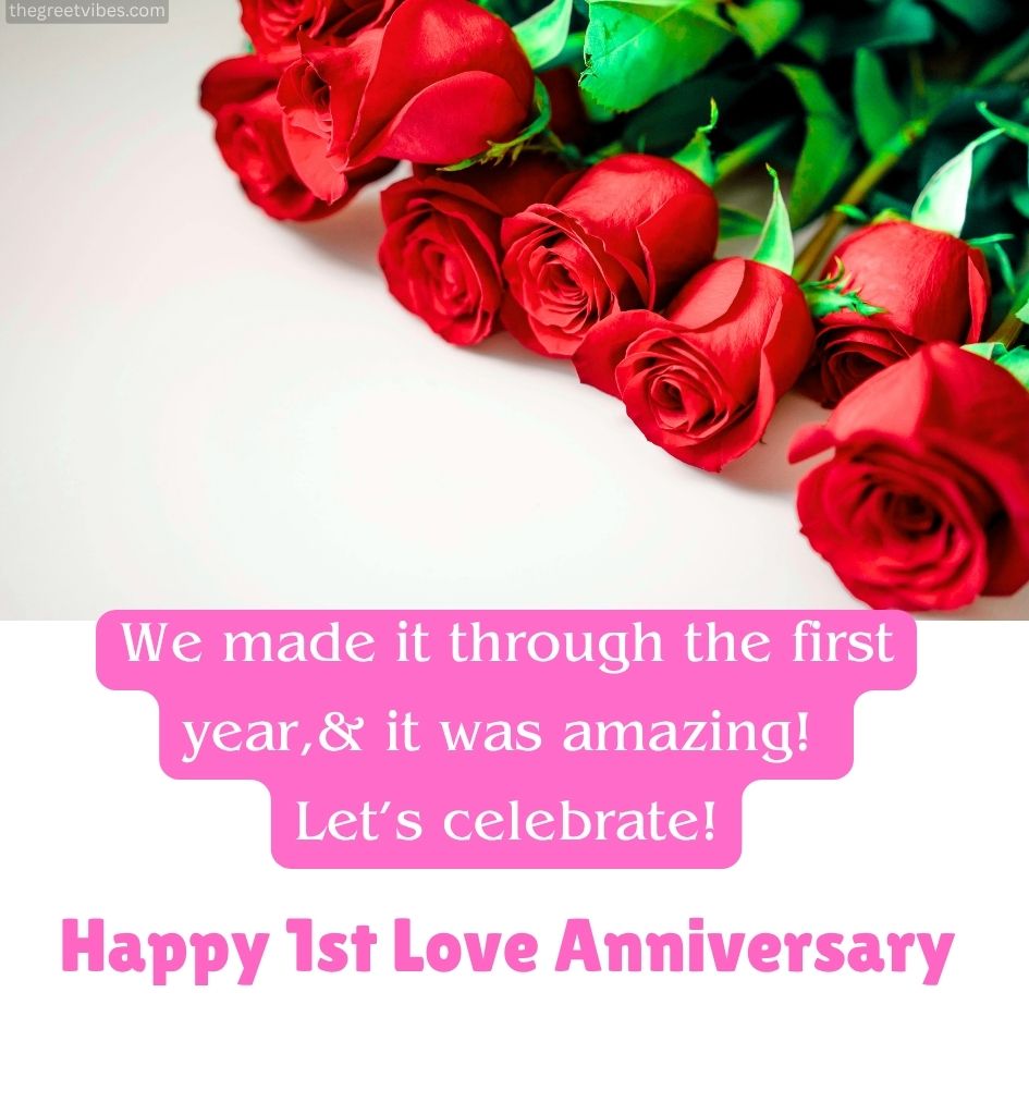 First Love Anniversary Wishes for girlfriend with Roses