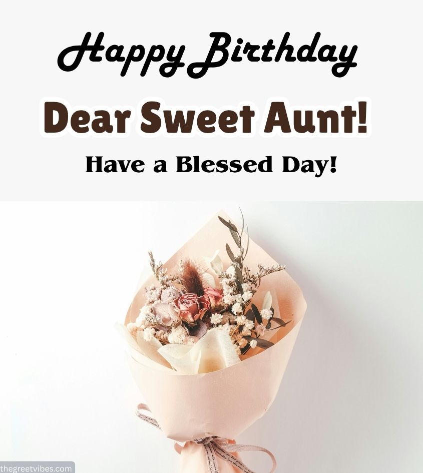 Birthday wishes for Aunt with Flower Bouquet