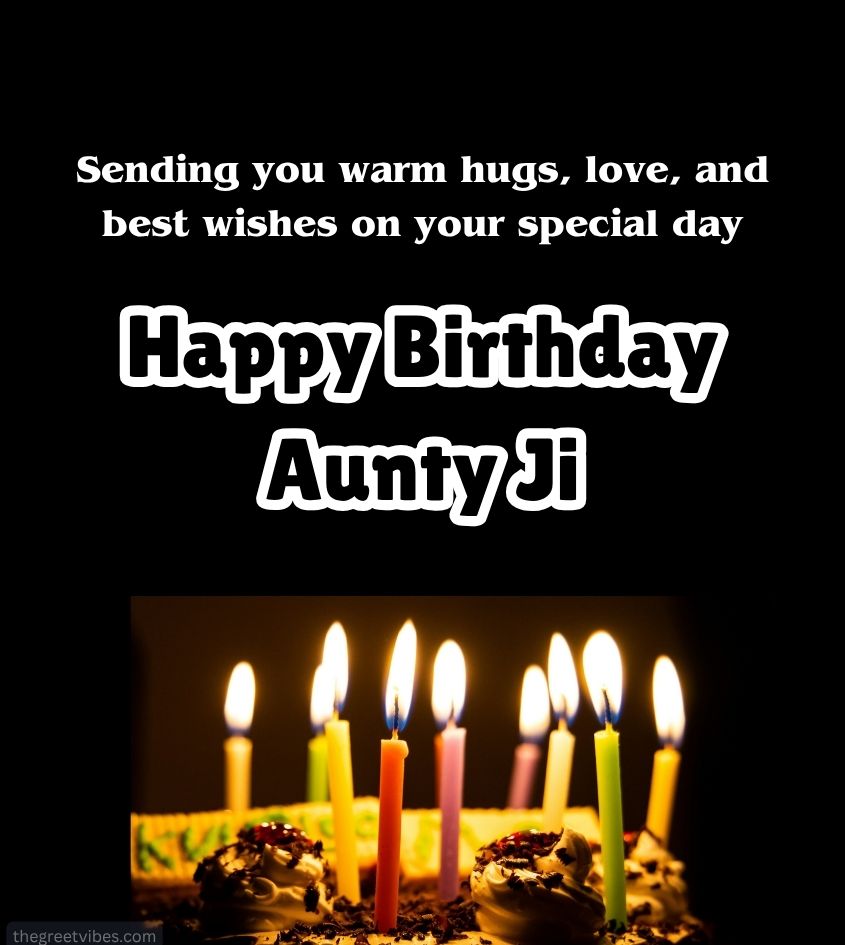 Birthday wishes for Aunt with cake