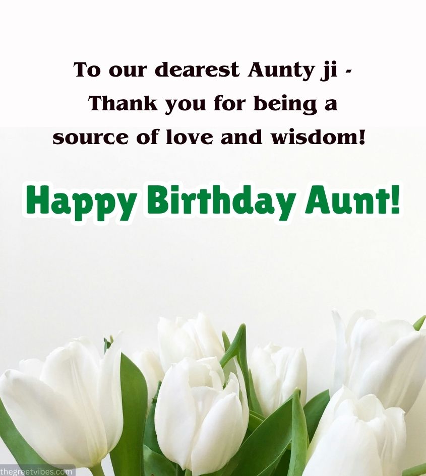 Birthday Greetings for Aunt with Flower