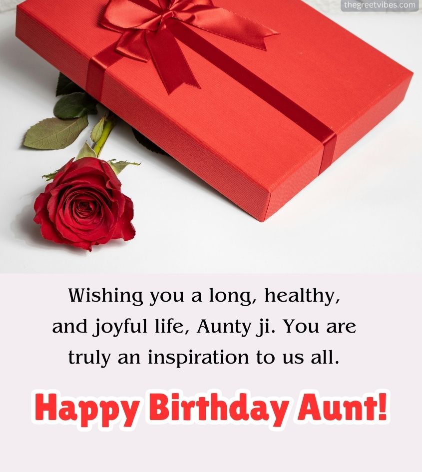 Happy Birthday Greetings for Aunt with Rose and Gifts
