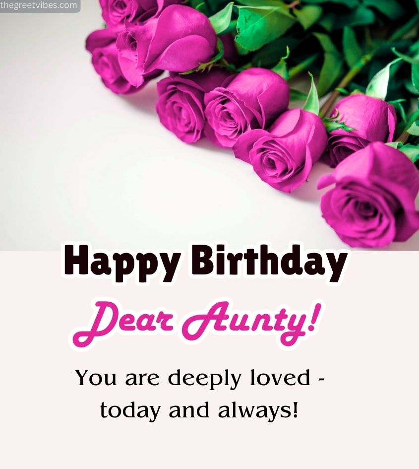 Birthday Greetings for Aunty with Roses