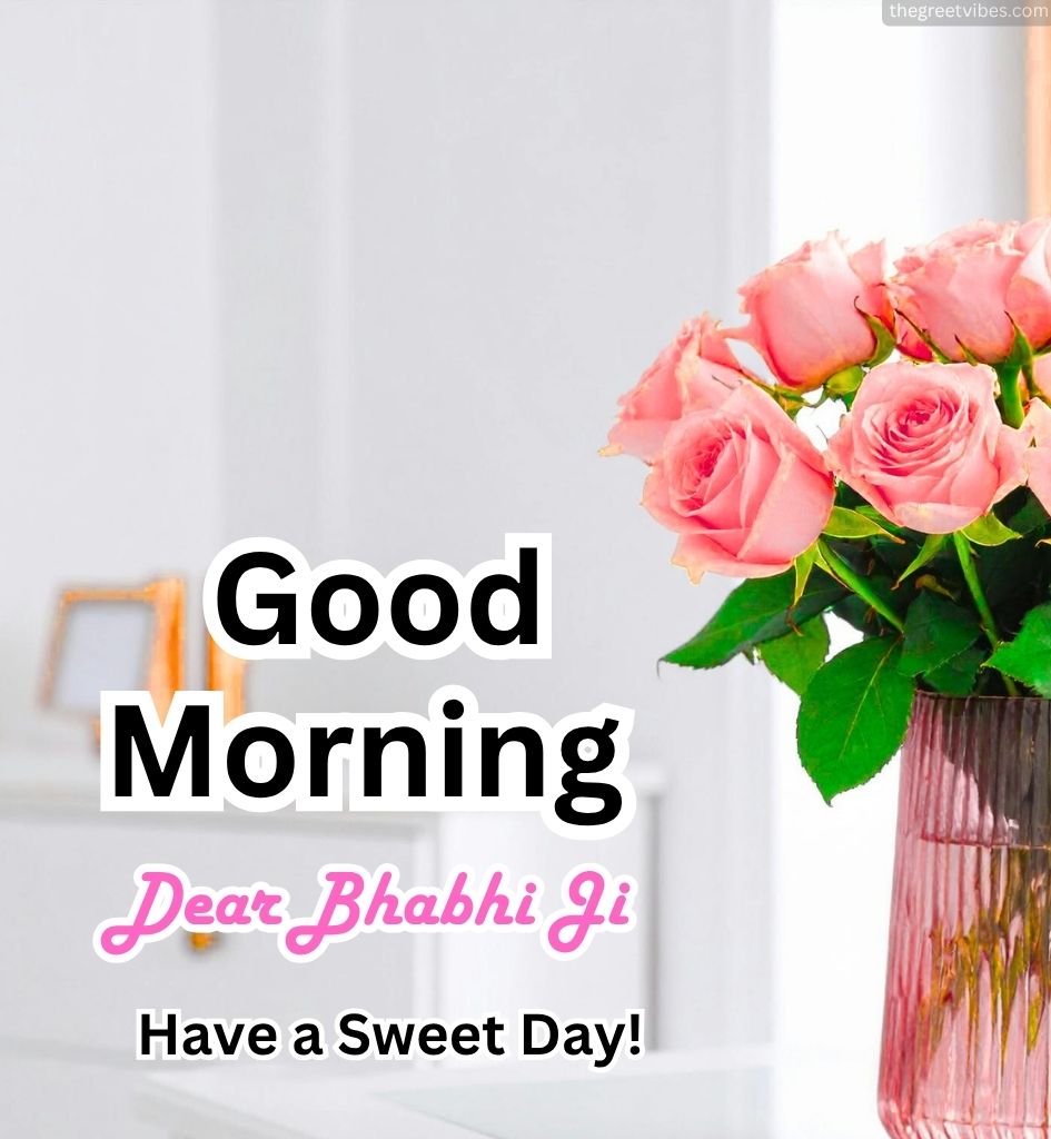 Good Morning Bhabhi Ji Images with Flowers
