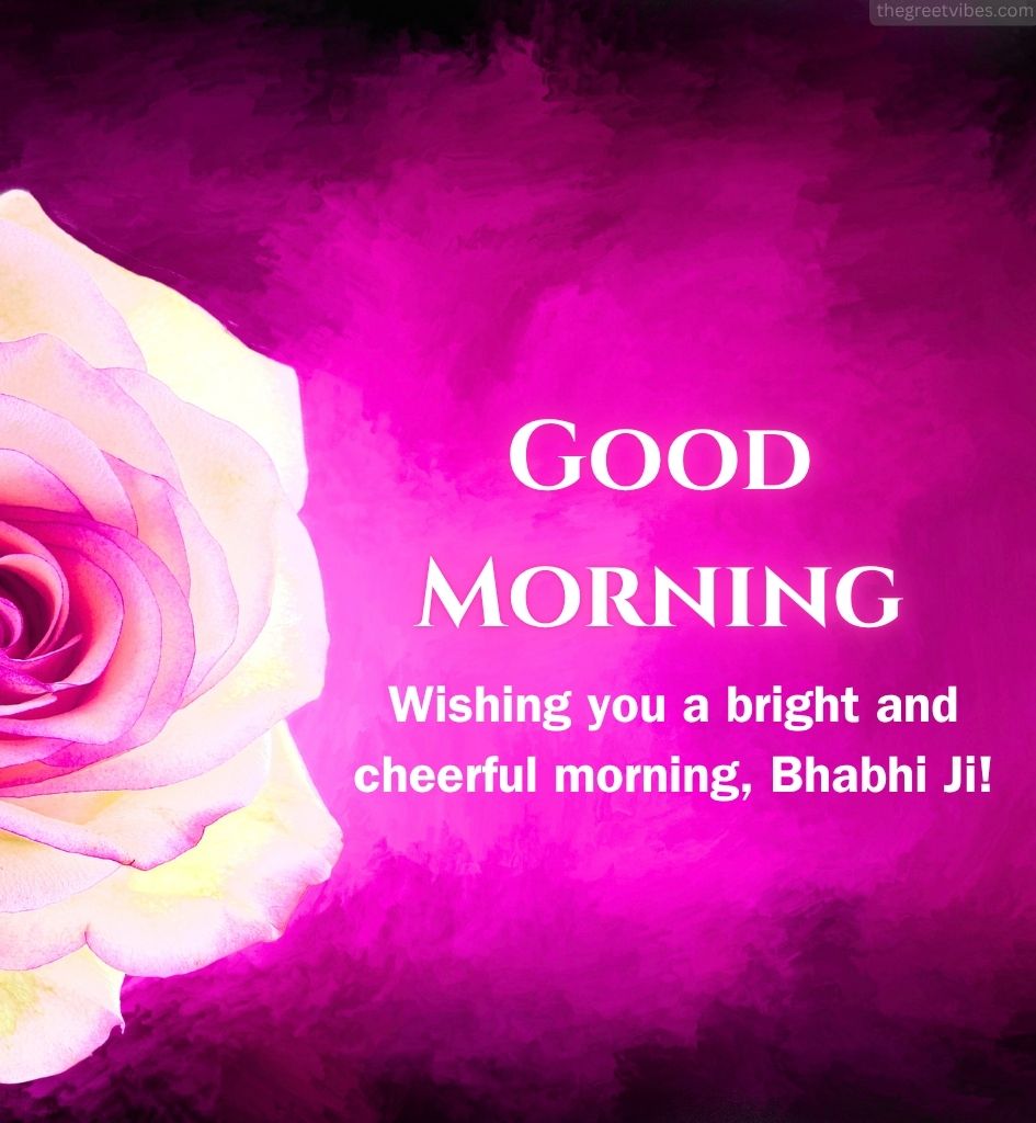 Good Morning Greetings for Bhabhi with Rose