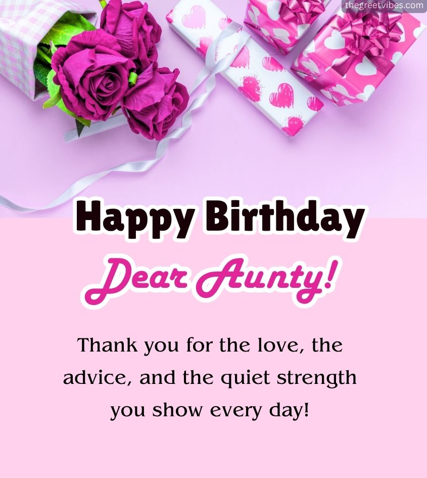 Happy Birthday Wishes for Aunty With Flowers and Gifts